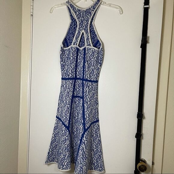 Yigal Azrouel Blue Intarsia Paisley Knit Dress NEW - Picture 6 of 7